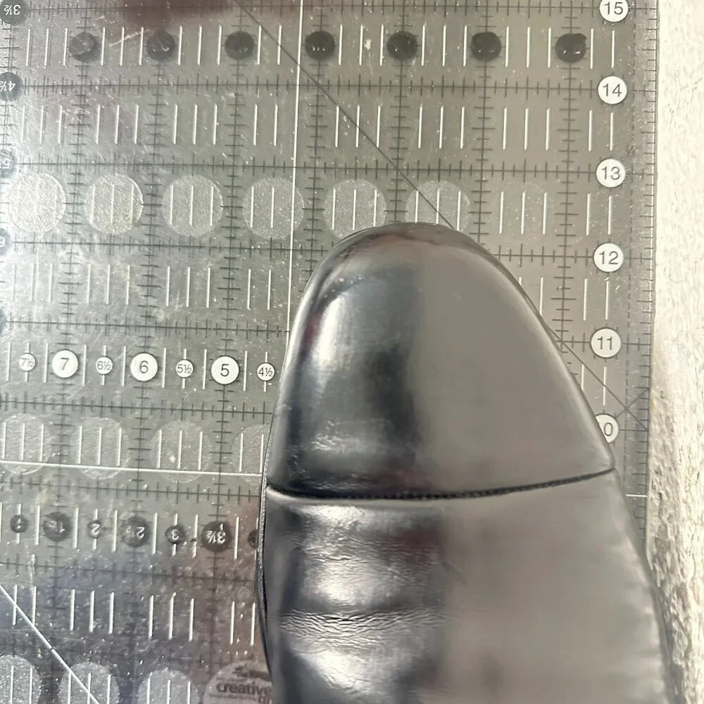 Prada Men UK 7.5 US 8.5 Black Leather Cap Toe Elastic Pull On Ankle Chelsea Boot
